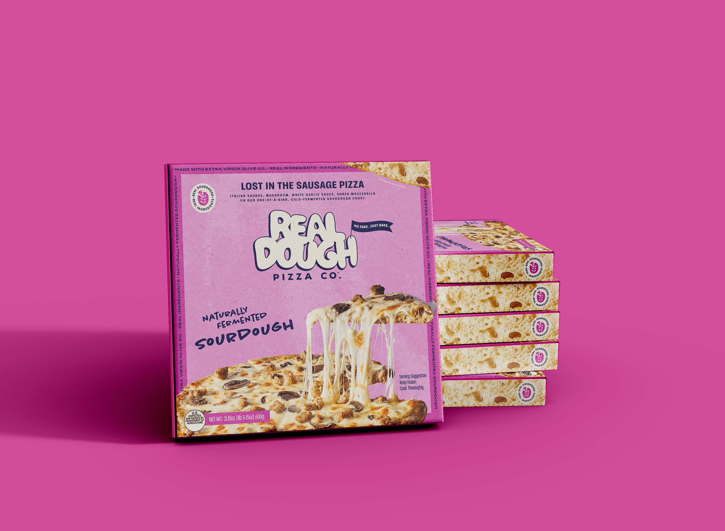Lost in the Sausage pizza box 3D render