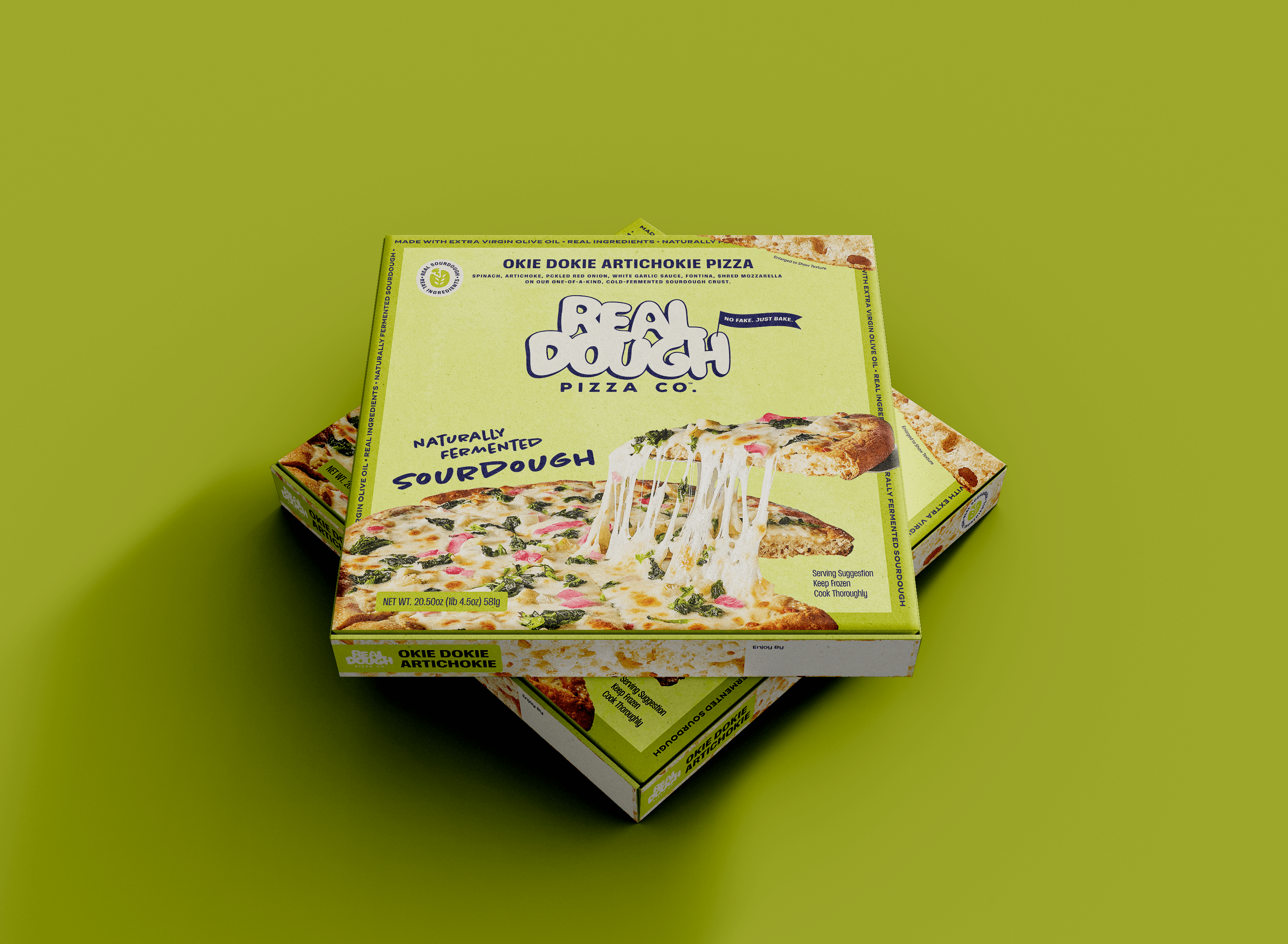 Okie Dokie Artichokie pizza box 3D render